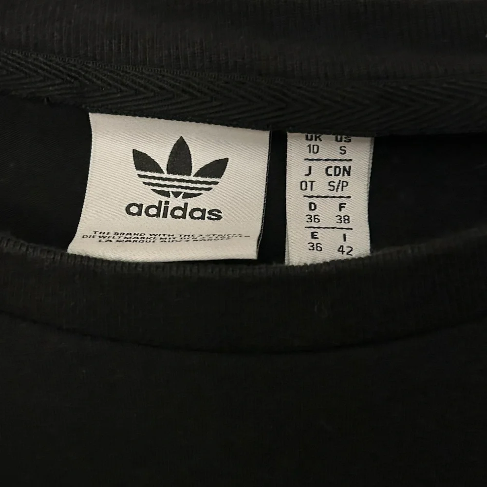 Adidas Women's Black and‎ White Logo T Shirt Size Small